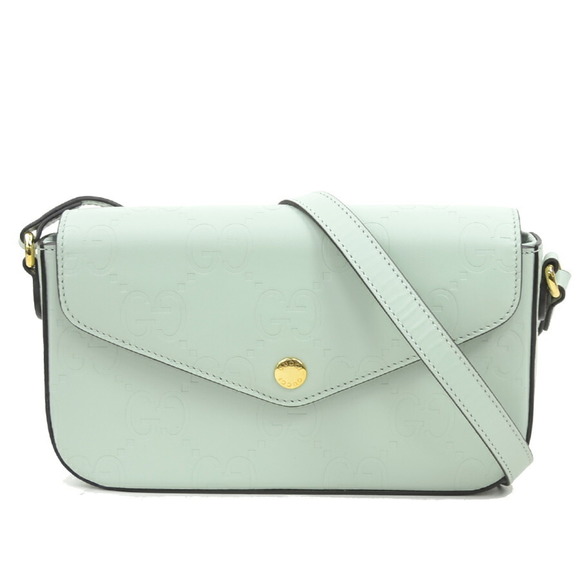 Gucci Super Mini Leather Shoulder Bag in Pale Green, Women's, 772794 90156a - Picture 1 of 5